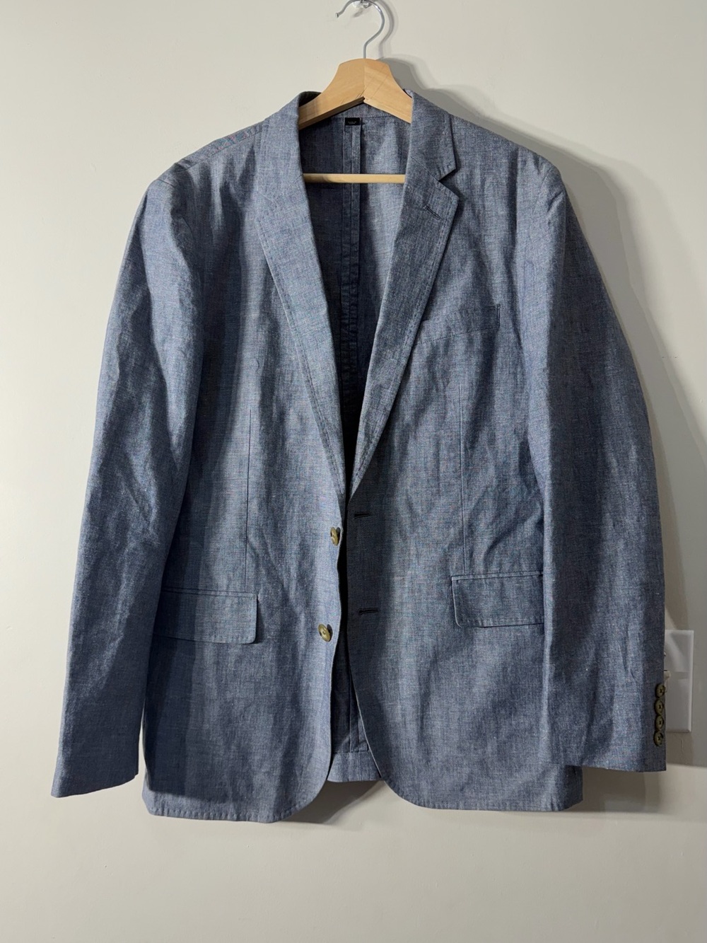 J.Crew Ludlow Blazer Men's 40R Blue Cotton Linen Somelos Portugal Sport Coat